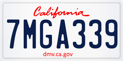 CA license plate 7MGA339