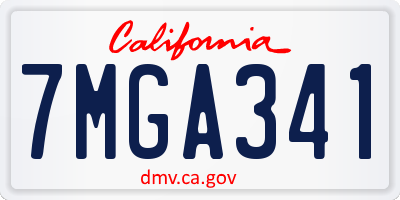 CA license plate 7MGA341