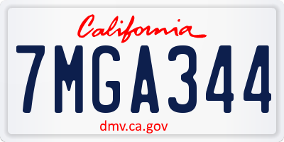 CA license plate 7MGA344