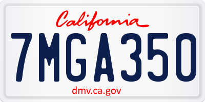 CA license plate 7MGA350