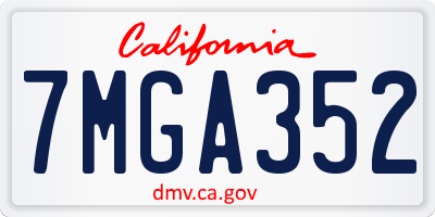 CA license plate 7MGA352