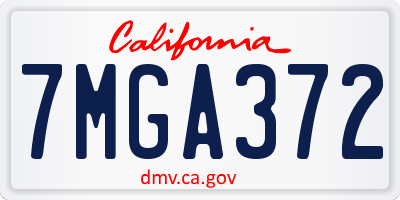 CA license plate 7MGA372