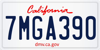 CA license plate 7MGA390