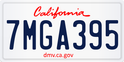 CA license plate 7MGA395