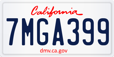 CA license plate 7MGA399