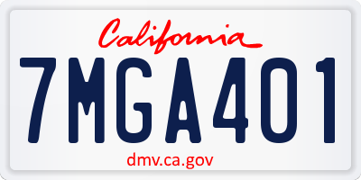 CA license plate 7MGA401