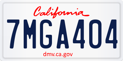 CA license plate 7MGA404