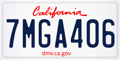 CA license plate 7MGA406