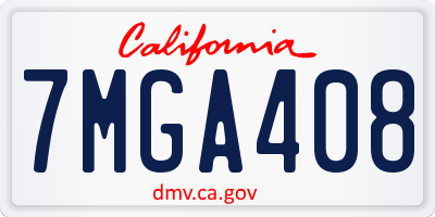 CA license plate 7MGA408