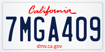 CA license plate 7MGA409