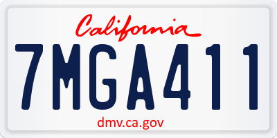 CA license plate 7MGA411