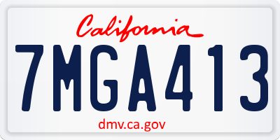 CA license plate 7MGA413
