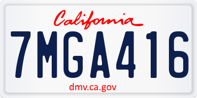 CA license plate 7MGA416