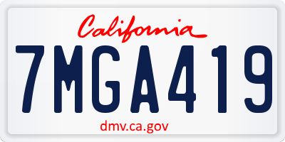 CA license plate 7MGA419