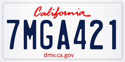 CA license plate 7MGA421