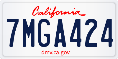 CA license plate 7MGA424