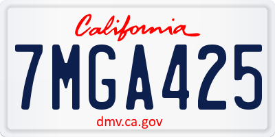 CA license plate 7MGA425