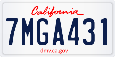 CA license plate 7MGA431