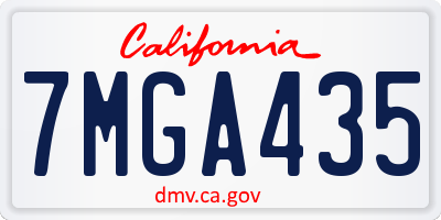 CA license plate 7MGA435