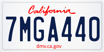 CA license plate 7MGA440