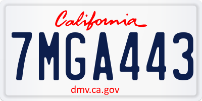 CA license plate 7MGA443