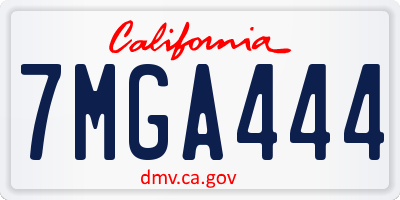 CA license plate 7MGA444