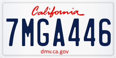 CA license plate 7MGA446