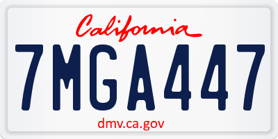 CA license plate 7MGA447