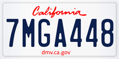 CA license plate 7MGA448