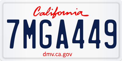 CA license plate 7MGA449