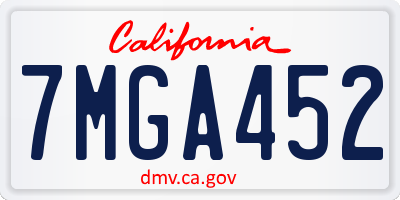 CA license plate 7MGA452