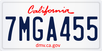 CA license plate 7MGA455