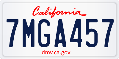 CA license plate 7MGA457