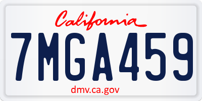 CA license plate 7MGA459