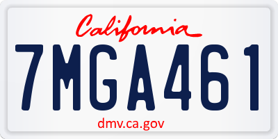CA license plate 7MGA461