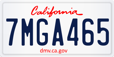 CA license plate 7MGA465
