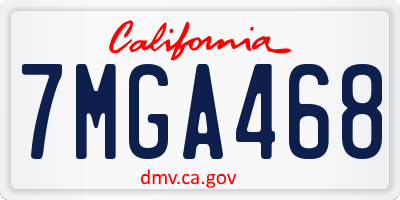 CA license plate 7MGA468