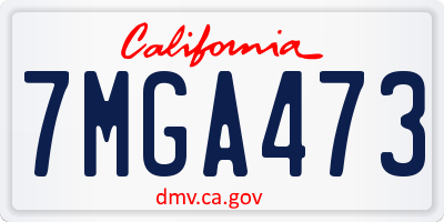 CA license plate 7MGA473