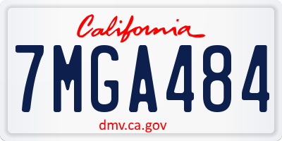 CA license plate 7MGA484