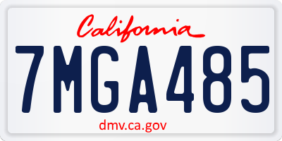 CA license plate 7MGA485