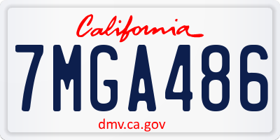CA license plate 7MGA486