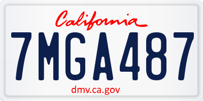 CA license plate 7MGA487
