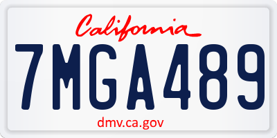 CA license plate 7MGA489