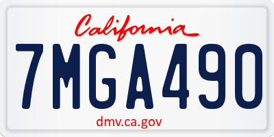 CA license plate 7MGA490