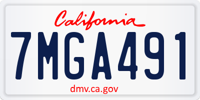 CA license plate 7MGA491