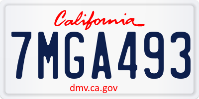 CA license plate 7MGA493