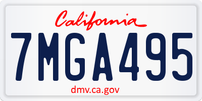 CA license plate 7MGA495