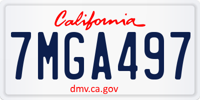 CA license plate 7MGA497