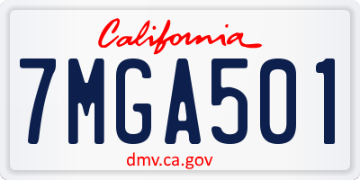 CA license plate 7MGA501