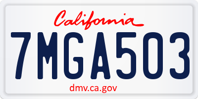 CA license plate 7MGA503